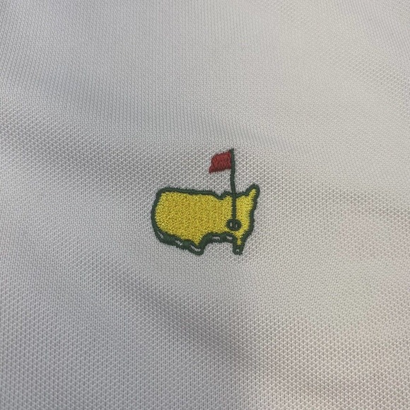 Masters Tech Polo Shirt Men’s Large Short Sleeve Performance Golf White Black - Picture 3 of 9